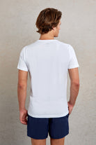 Slim Fit White 100% Cotton Printed Crew Neck T-Shirt - MIB