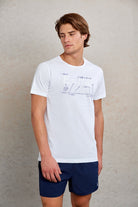 Slim Fit White 100% Cotton Printed Crew Neck T-Shirt - MIB