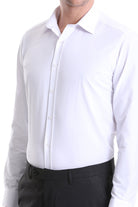 Slim Fit White Cotton Blend Dress Shirt - MIB