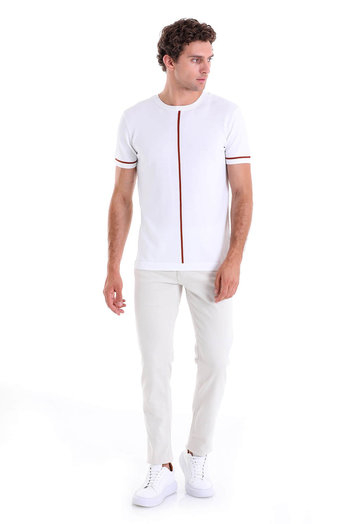 Slim Fit White Crew Neck T-Shirt - MIB