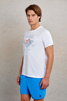 Slim Fit White Printed Cotton Crew Neck T-Shirt - MIB