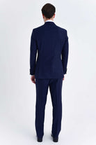 Slim Fit Wool Blend Navy Release Shawl Lapel Classic Tuxedo