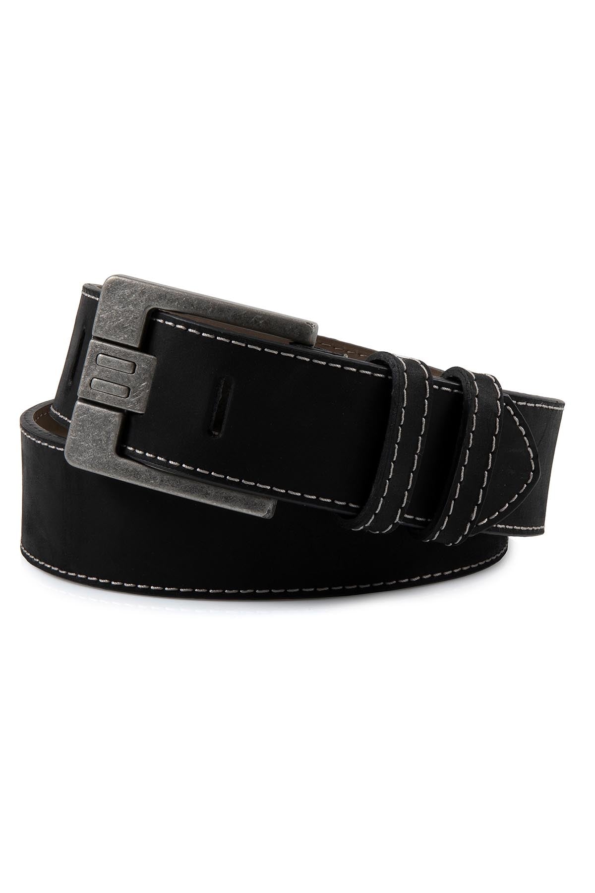 Sport Stitched Leather Brown Belt Black - MIB