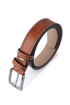 Tan Sport Stitched Faux Leather Belt - MIB