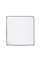 Thin Black Trim Classic White Pocket Square - MIB