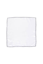 Thin Gray Trim Classic White Pocket Square - MIB