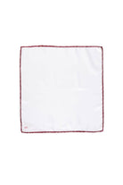 Thin Red Trim Classic White Pocket Square - MIB