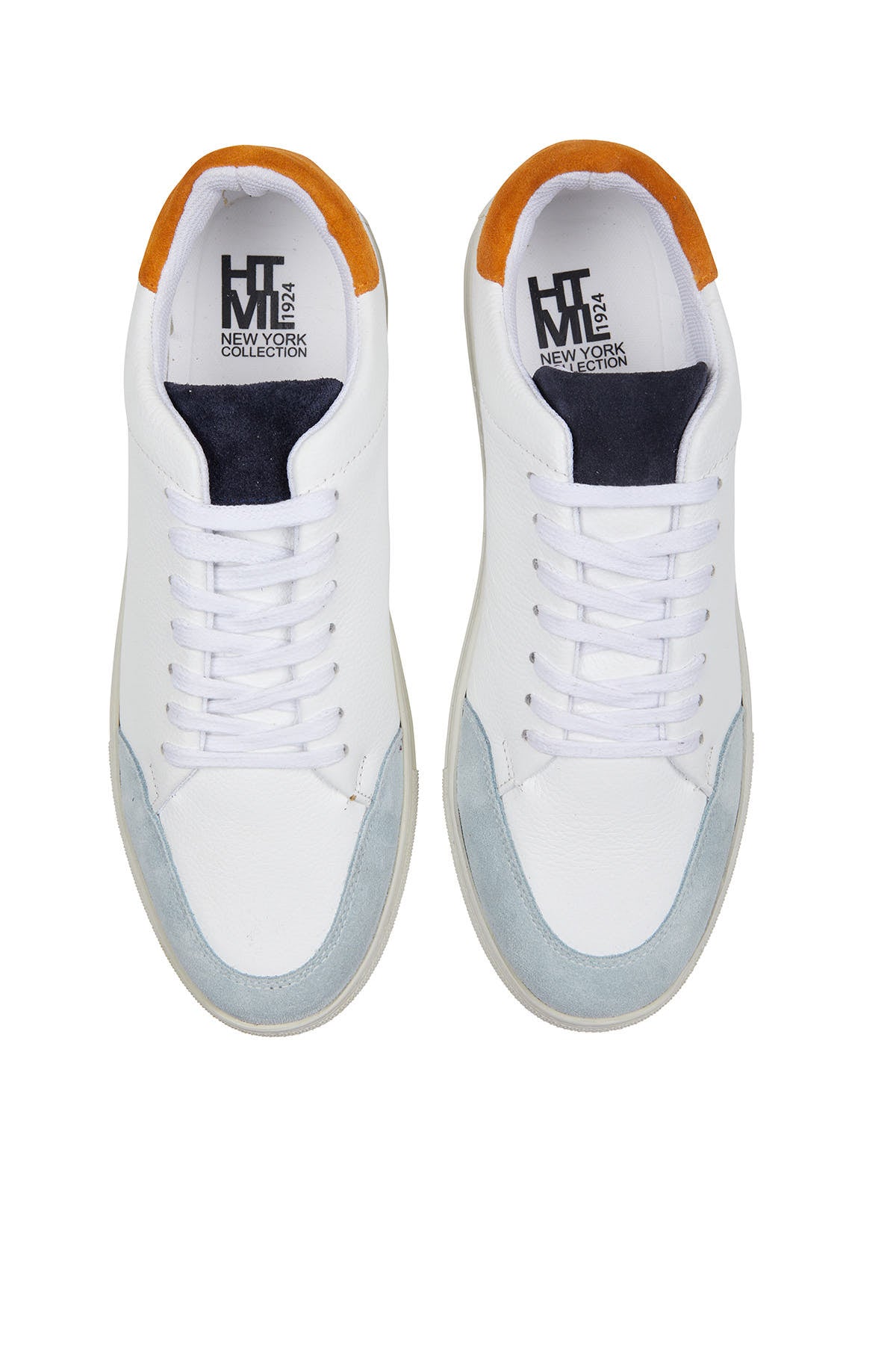 White Lace-Up Leather Sneakers - MIB